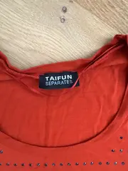 Vorschaubild 3 von TAIFUN Damen Langarmshirt Gr. 40/L Orange Casual Strasssteine