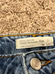 Vorschaubild 6 von Kinder Jeansrock Gr. 140 Blau mit Perlen und Rissen Modern