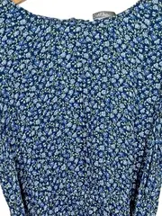 Vorschaubild 2 von Damen Freizeitkleid Blumenmuster Blau Gr. M Viskose