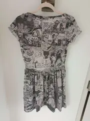 Vorschaubild 5 von Batman Kleid Damen Gr. S Comic Print DC Logo Grau Skaterkleid