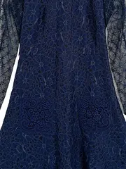 Vorschaubild 2 von Damen festliches Kleid Spitze Langarm Gr. 36 Blau Elegant
