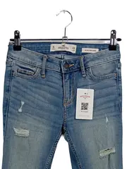 Vorschaubild 3 von Jeans Skinny Fit Damen Blau W24 L32 Low Rise Super Skinny mit Rissen