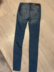 Vorschaubild 6 von Jeans Skinny Fit Damen Blau W24 L32 Low Rise Super Skinny mit Rissen