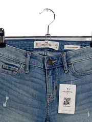 Vorschaubild 2 von Jeans Skinny Fit Damen Blau W24 L32 Low Rise Super Skinny mit Rissen