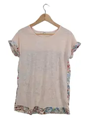 Vorschaubild 1 von Damen T-Shirt Gr. 36/S Rosa Blumenmuster Rüschen Feminin