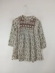 Vorschaubild 2 von Girls Bluse Tunika Paisley Stickerei Boho Gr. 128 Beige