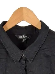 Vorschaubild 2 von Damen Blusenkleid Schwarz Gr. 52 Leinen Baumwolle