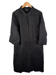 Vorschaubild 1 von Damen Blusenkleid Schwarz Gr. 52 Leinen Baumwolle