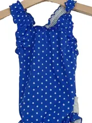 Vorschaubild 3 von Baby Mädchen Badeanzug Gr. 92 Blau Sterne Rüschen Einteiler