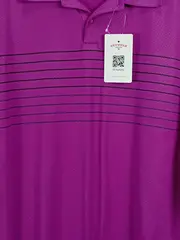 Vorschaubild 2 von Herren Poloshirt Lila Gestreift Gr. L Sportlich