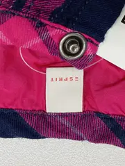 Vorschaubild 3 von Kinder Blusenkleid Gr. 92/98 Kariert Pink Blau Baumwolle Langarm