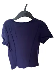 Vorschaubild 2 von Damen T-Shirt Blau Gr. 36/S Basic Baumwolle Kurzarm Freizeit