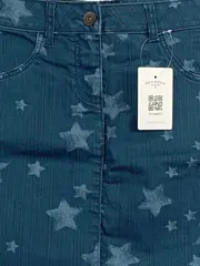 Vorschaubild 6 von Jeansrock Damen Blau Sterne Muster Gr. 36 Casual