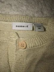 Vorschaubild 4 von Kinder Strickjacke Gr. 56 Gelb mit Rüschen & Glitzer Langarm Cardigan