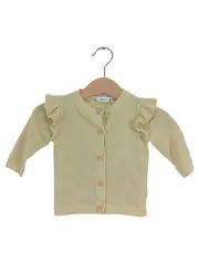 Vorschaubild 1 von Kinder Strickjacke Gr. 56 Gelb mit Rüschen & Glitzer Langarm Cardigan