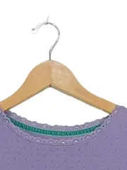 Vorschaubild 3 von Langarmshirt Mädchen Gr. 164 Lila Lochmuster Spitzendetails