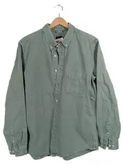 Vorschaubild 1 von Herren Freizeithemd Button-Down Gr. L/M Grün Baumwolle Casual
