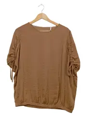 Vorschaubild 1 von Damen Bluse Gr. S Braun geraffte Ärmel Recycled Polyester