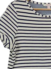 Vorschaubild 3 von Damen Freizeitkleid Ringelshirt Gr. 38/M Weiß Gestreift Casual