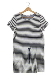 Vorschaubild 1 von Damen Freizeitkleid Ringelshirt Gr. 38/M Weiß Gestreift Casual