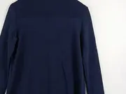 Vorschaubild 3 von Damen Pullover Wolle Gr. S Dunkelblau Stehkragen Minimalistisch