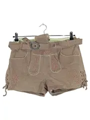 Vorschaubild 1 von Trachten Lederhose Shorts Damen Beige Gr. 36 Stickerei Traditionell