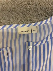 Vorschaubild 5 von Kinder Mädchen Einteiler Kurzoverall gestreift blau Gr. 128