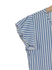 Vorschaubild 4 von Kinder Mädchen Einteiler Kurzoverall gestreift blau Gr. 128