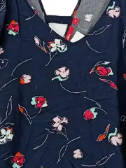 Vorschaubild 2 von Damen Bluse Blumenmuster Kurzarm Gr. 38 M Mehrfarbig Casual