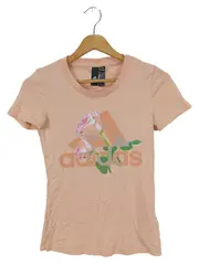 Vorschaubild 1 von Damen T-Shirt Rosa Gr. 32/XXS Logo-Print Floral Sportlich Casual