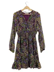 Vorschaubild 1 von Damen Freizeitkleid Gr. 36 S Blumenmuster Mehrfarbig Langarm Feminin