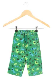 Vorschaubild 1 von Kinder Cargo Shorts Gr. 80 Mehrfarbig Grün Tiermotive Hunde Baumwolle