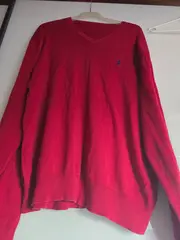 Vorschaubild 3 von Pullover Herren V-Ausschnitt Rot XXL Baumwolle Klassisch
