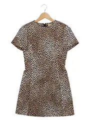 Vorschaubild 1 von Damen Freizeitkleid Leopardenmuster Beige Gr. M