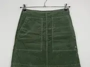 Vorschaubild 2 von Cordrock Damen Gr. 34/XS Grün A-Linie Midirock Baumwolle