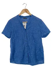 Vorschaubild 1 von Damen Bluse Einheitsgröße Blau Kurzarm Casual Grafisch