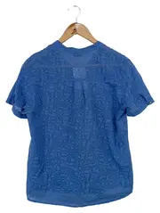Vorschaubild 2 von Damen Bluse Einheitsgröße Blau Kurzarm Casual Grafisch