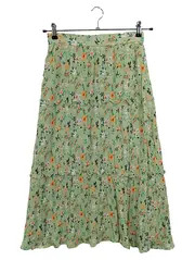Vorschaubild 2 von Damen Wickelrock 32;XXS Grün Blumenmuster Bohemian Maxirock