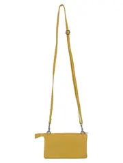 Vorschaubild 2 von Damen Umhängetasche Gelb Leder Elegant Minimalistisch 19x11cm