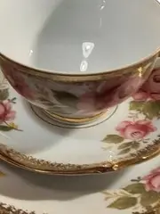 Vorschaubild 2 von Sammelgedeck 3-teilig Porzellan Blumenmuster Weiß 19cm