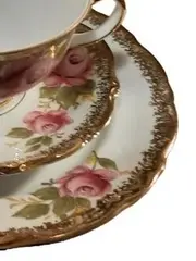 Vorschaubild 3 von Sammelgedeck 3-teilig Porzellan Blumenmuster Weiß 19cm