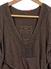 Vorschaubild 2 von EDC Damen Freizeitkleid Braun Gr. 34/XS Bohemian Baumwolle