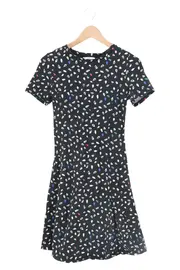 Vorschaubild 1 von Damen Freizeitkleid Gr. 36/S Schwarz Abstrakt Casual Modern