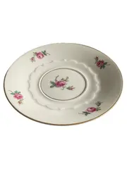 Vorschaubild 1 von Unterteller Untertasse Ivory Beige Klassisch Rosen Blumenmuster Porzellan