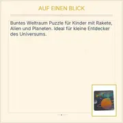 Vorschaubild 4 von Kinder Puzzle Weltraum Rakete Alien Planet 16 Teile Lernspielzeug NEU