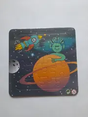Vorschaubild 2 von Kinder Puzzle Weltraum Rakete Alien Planet 16 Teile Lernspielzeug NEU