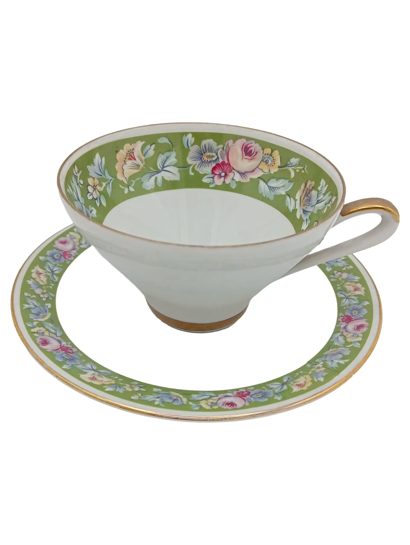 SELTMANN WEIDEN Tasse Unterteller Vintage Blumen Porzellan Mehrfarbig 5.5cm
