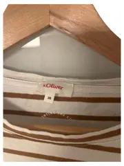 Vorschaubild 3 von Damen Langarmshirt Gr. 38 M gestreift Weiß Braun Casual