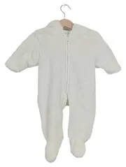 Vorschaubild 1 von Baby Schneeanzug Overall Teddy Fleece Gr. 62/68 Weiß Kapuze