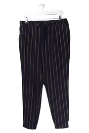 Vorschaubild 1 von Damen Stoffhose Gr. M 38 Blau Gestreift Casual Preppy Viskose Polyester